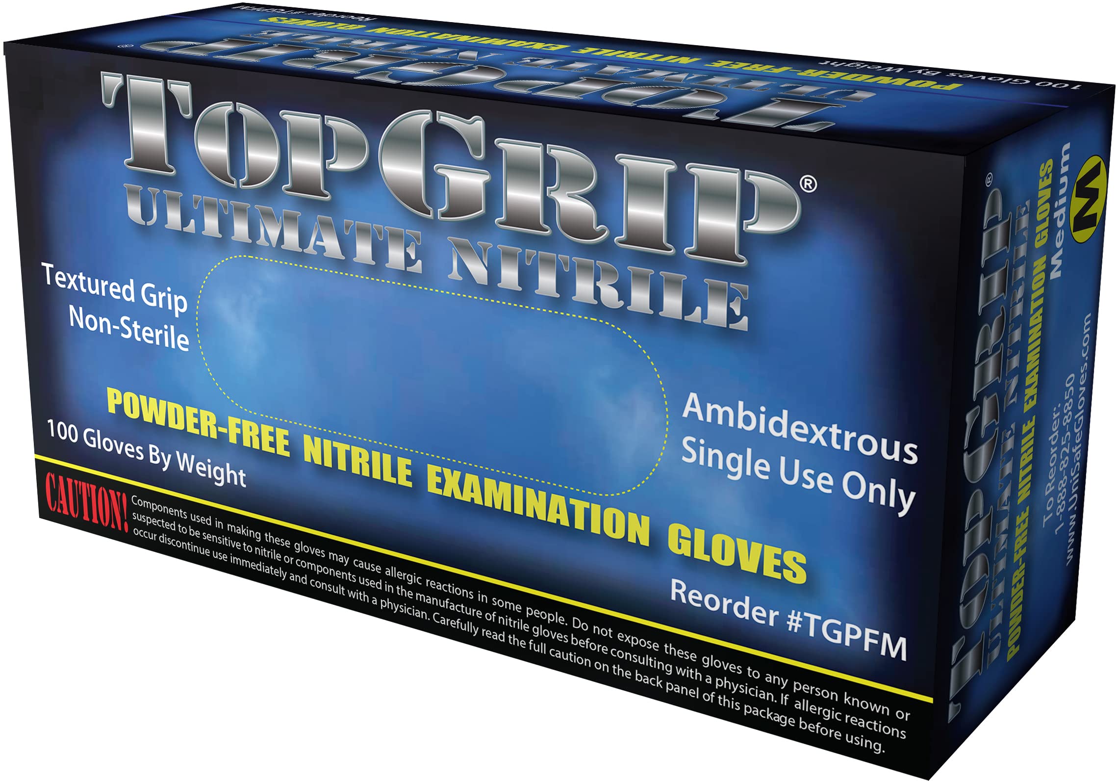 Premium 6 Mil Nitrile Exam Gloves - Powder Free, Textured Grip, Disposable Medical Gloves (Case of 1000, Medium) - Ideal for Healthcare, Tattoo, Cleaning & Food Handling
