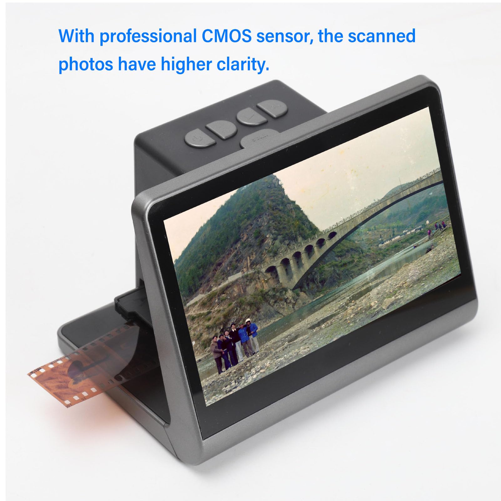 Digital Film Scanner with 7 Inch LCD Screen - Convert 135/126/110/8mm Film & Slides to 12MP JPEG Photos - Perfect for Digitizing Old Family Photos, Archiving Memories & Professional Photography Projects