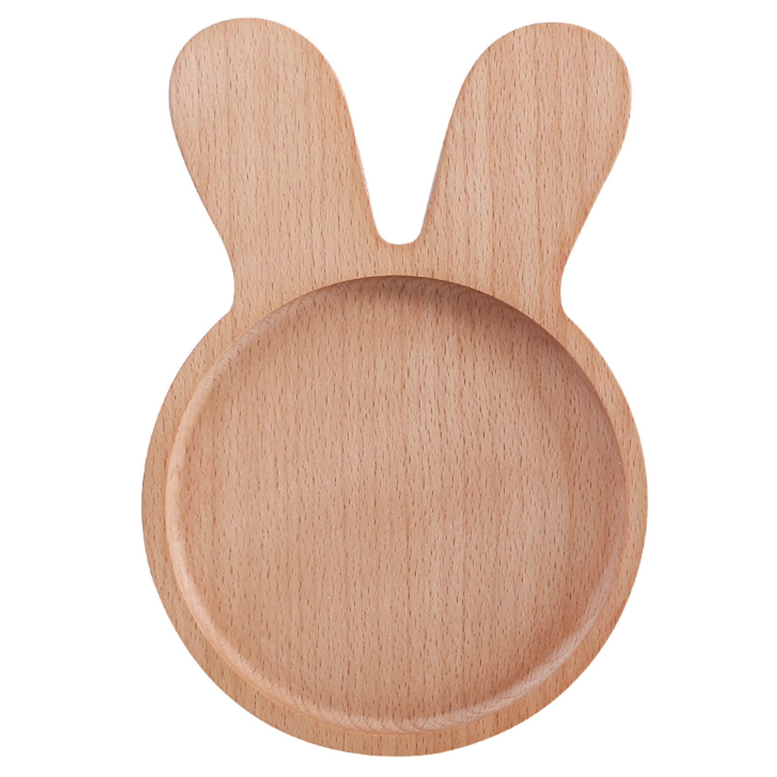 ROWGEE Wooden Fruit Tray with Rabbit Ears - Cute Cartoon Kitchen Serving Dish for Snacks, Desserts, Fruits - Perfect for Countertop Display and Kids' Parties (Boys & Girls)