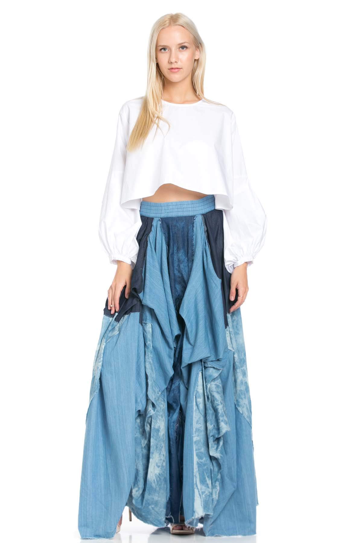 Tov Denim Damsel's Skirt - Women's High Waisted Vintage Denim Skirt for Casual & Boho Style | Perfect for Spring, Summer Outfits & Music Festivals