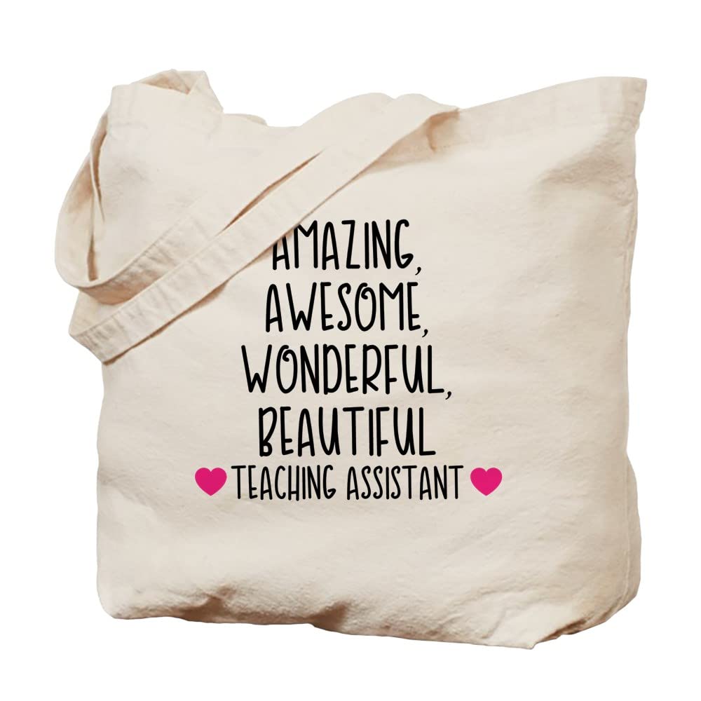 Amazing Teaching Assistant Tote Bag - Natural Canvas Reusable Shopping Bag for Teachers, School Supplies & Everyday Use - Perfect for Work, Groceries & Gifts