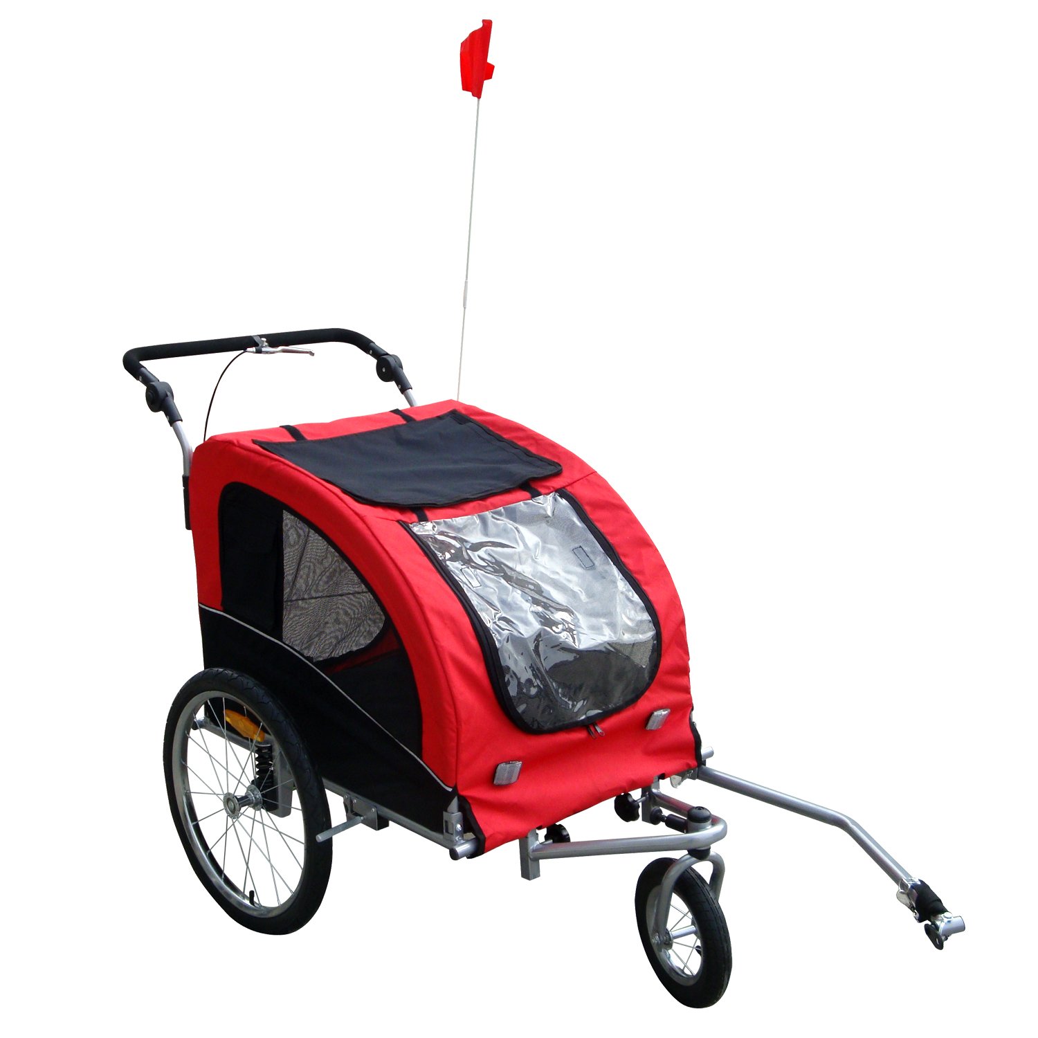 Tenive PU Waterproof Folding Pet Trailer for Cats & Dogs with Suspension System - Perfect for Travel, Camping & Outdoor Adventures
