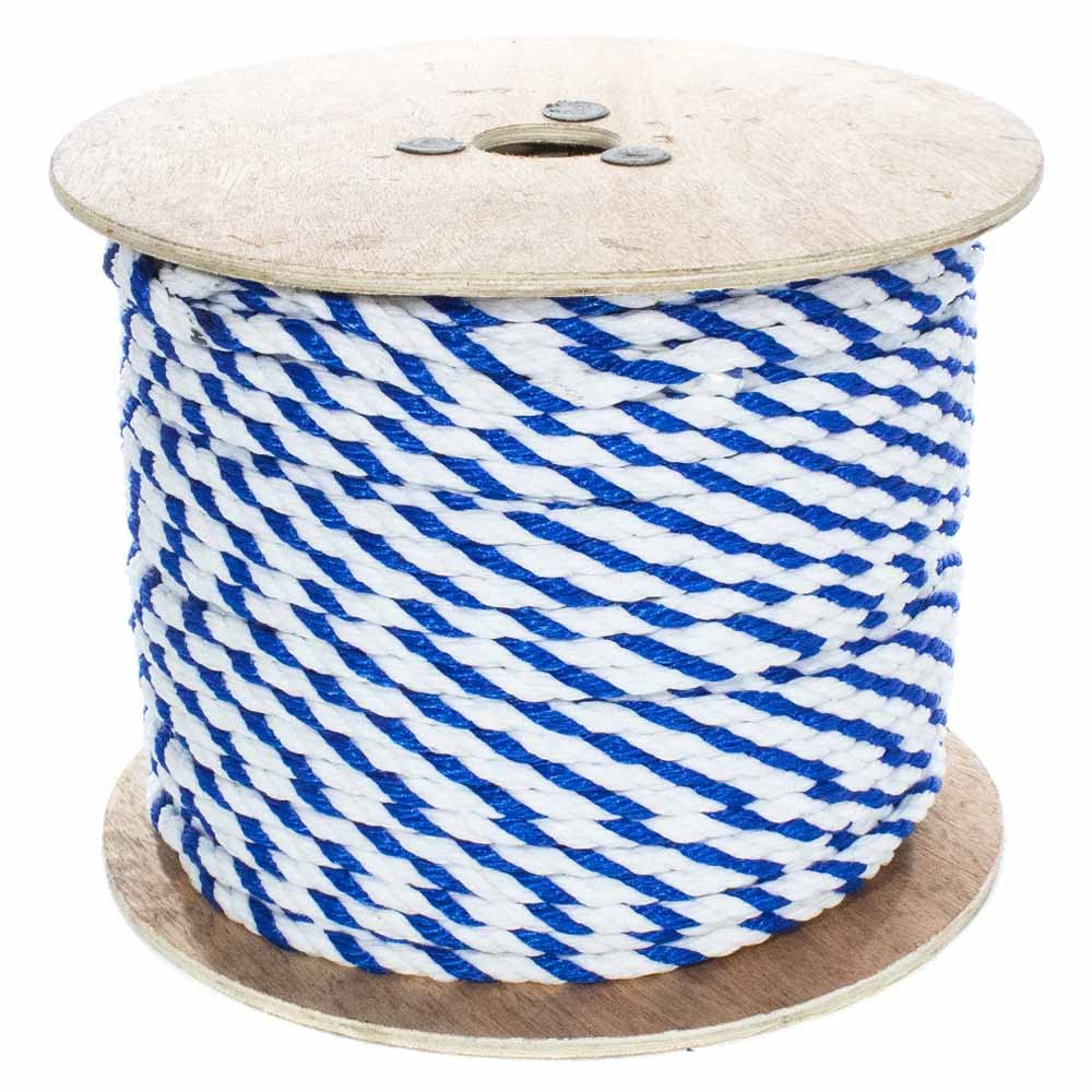 GOLBERG G Twisted Polypropylene Pool Rope - Blue and White - 3 Strand Polypro Cord - Lightweight Utility Rope for Swimming Pools, Boating, and Camping