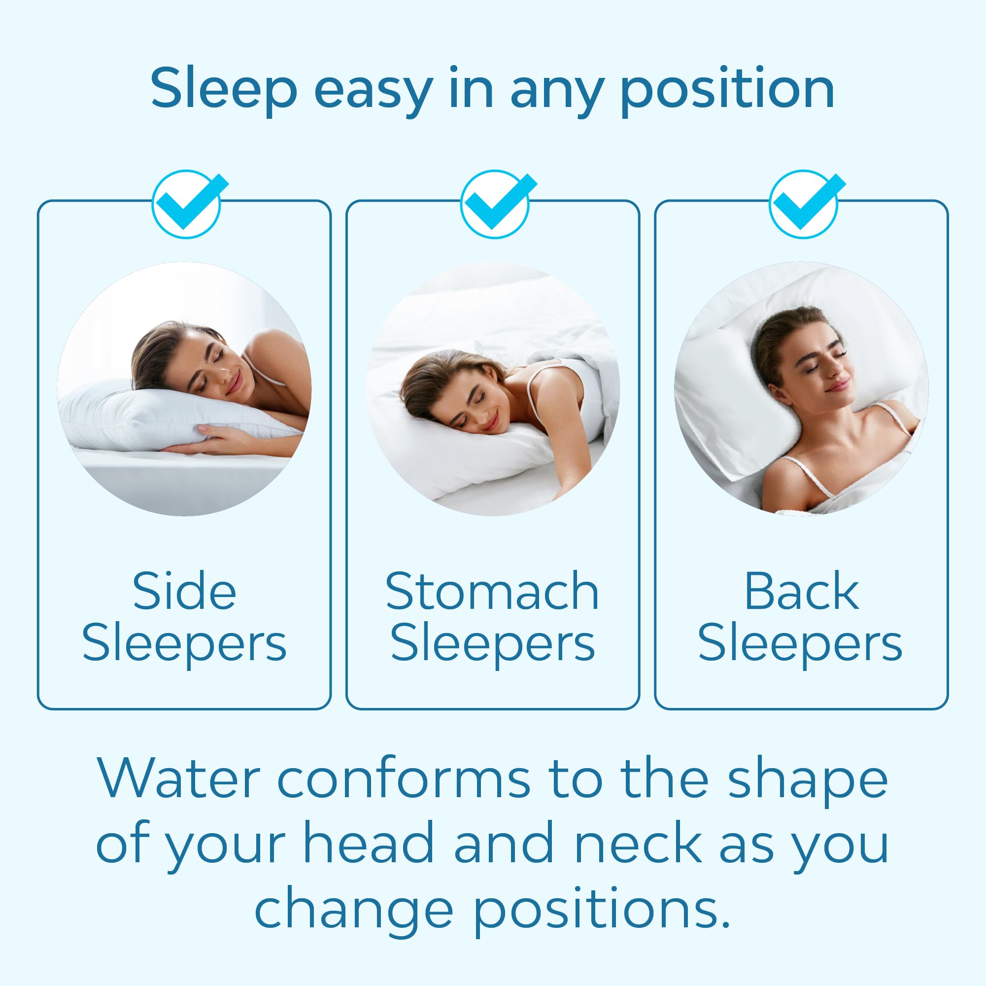 **Fiber Water Pillow for Neck Pain Relief – Adjustable Orthopedic Pillow for Side, Back & Stomach Sleepers | Clinically Proven Bed Pillow (2 Pack) | Ideal for Home, Travel & Post-Surgery Recovery**