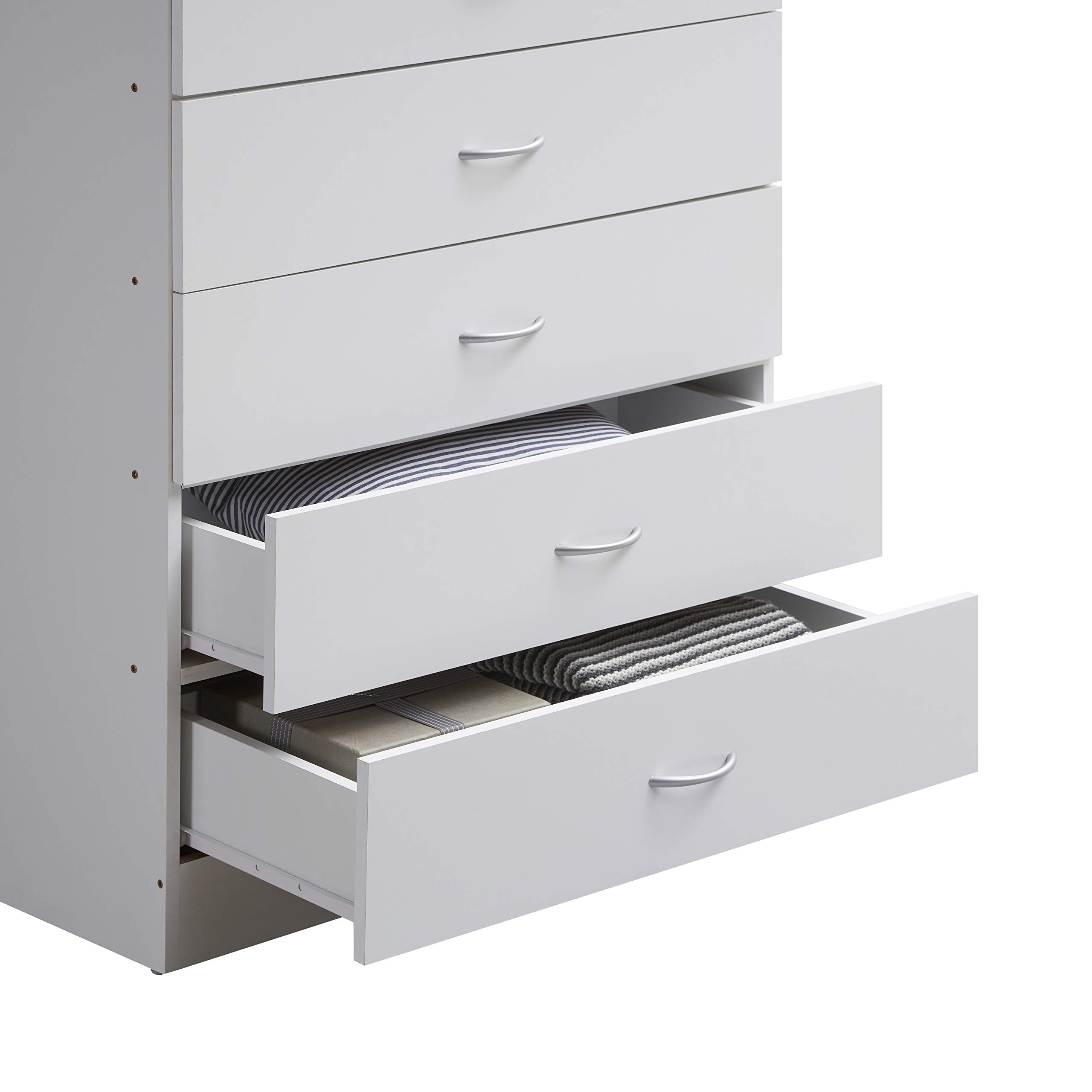 HODEDAH 7-Drawer Wood Dresser for Bedroom - 31.5 Inch Wide Chest of Drawers with Locking Top Drawers - White Storage Organizer for Clothes, Bedroom Furniture & Home Organization