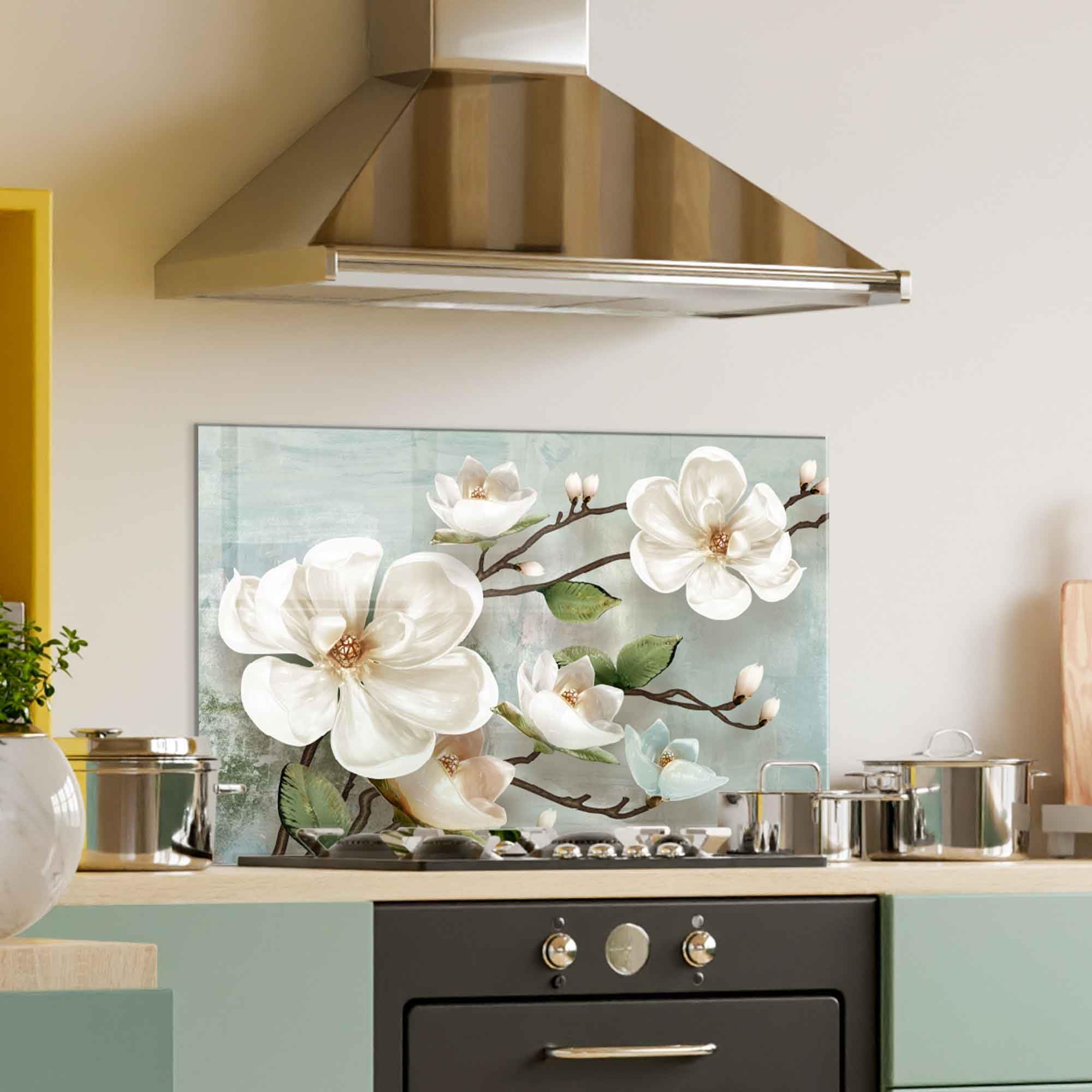 Tempered Glass Kitchen Backsplash - 30x14