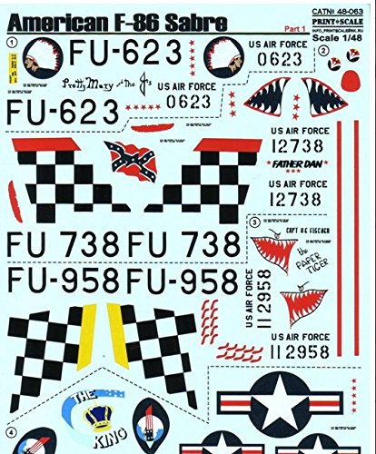 1/48 Scale F-86E Sabre Jet Fighter Model Kit - Print Scale 48-063 | Korean War Era Military Aircraft for Collectors & Hobbyists | Perfect for Display, Dioramas & Historical Reenactments