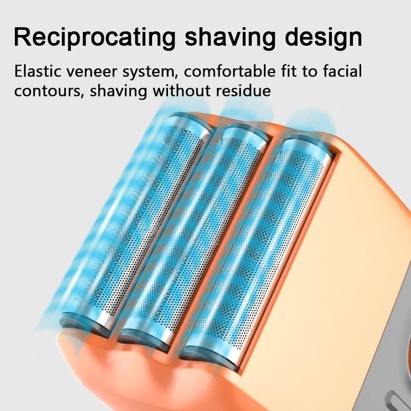 Men's Electric Shaver - USB Rechargeable Portable Beard Trimmer & Facial Hair Shaver for Travel, Home & Office Use - Mini Cordless Shaving Machine with Precision Blades
