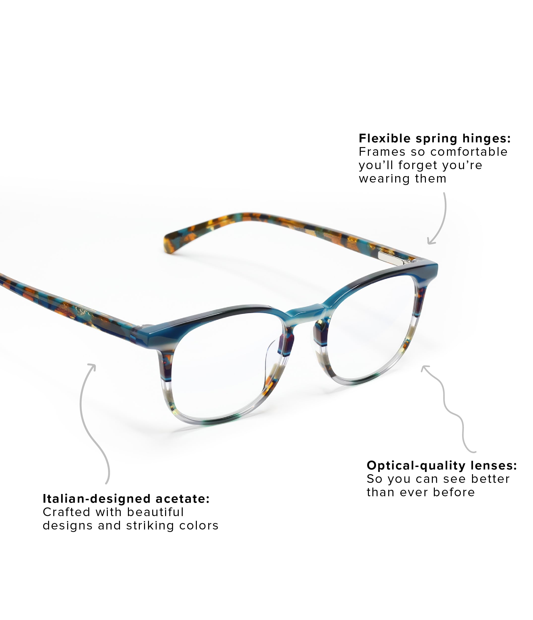 eyebobs Boardroom Premium Reading Glasses for Men & Women - Square Frame for Average Faces (0.0x-4.0x) - Ideal for Office Work, Reading & Computer Use