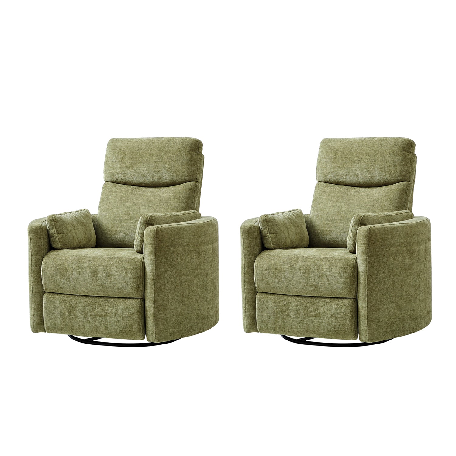 Monica Swivel Rocker Power Recliner Chair with Adjustable Headrest & Lumbar Support - Optional Removable Pillows - Perfect for Living Room, Home Theater & Relaxation
