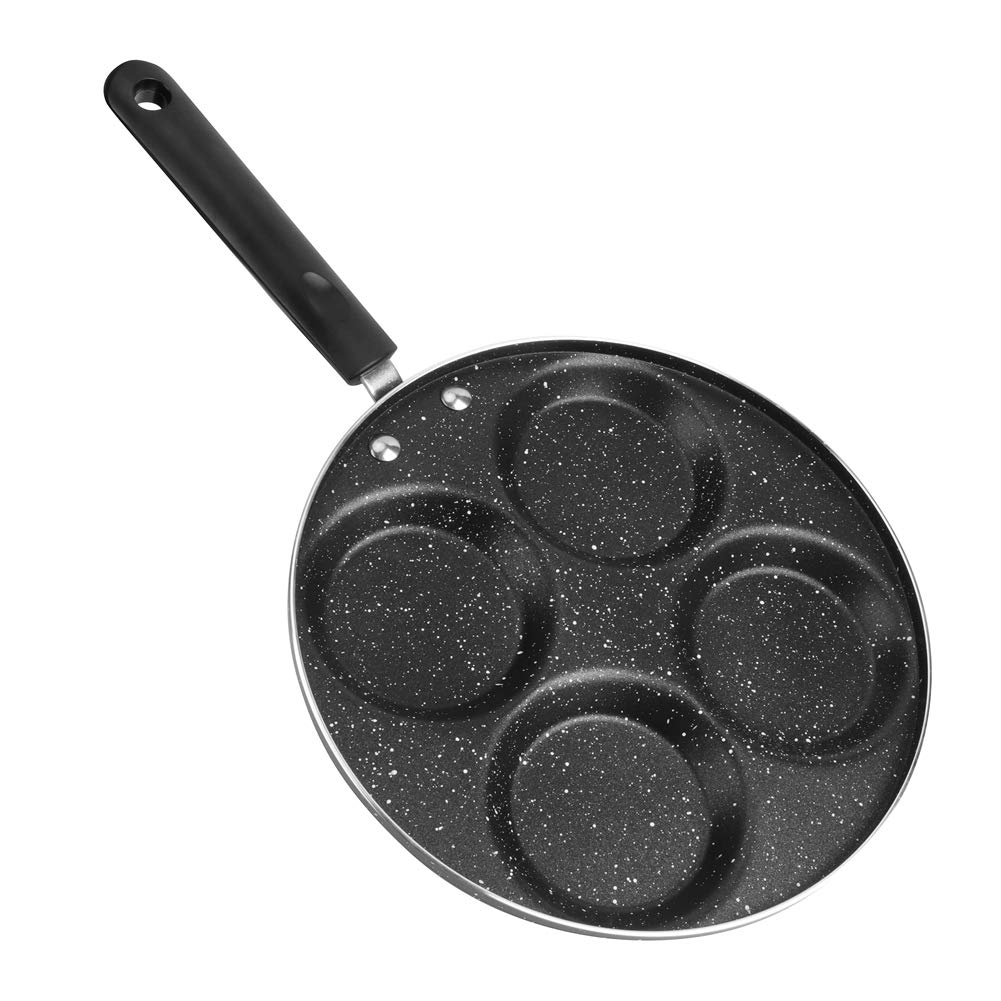 Non-Stick Aluminum Egg Frying Pan - 4 Cup Breakfast Cooker for Perfect Fried Eggs, Swedish Pancakes, Plett & Crepes - 9.6 Inch Gas Stove Compatible - Ideal for Home Cooking & Quick Breakfasts