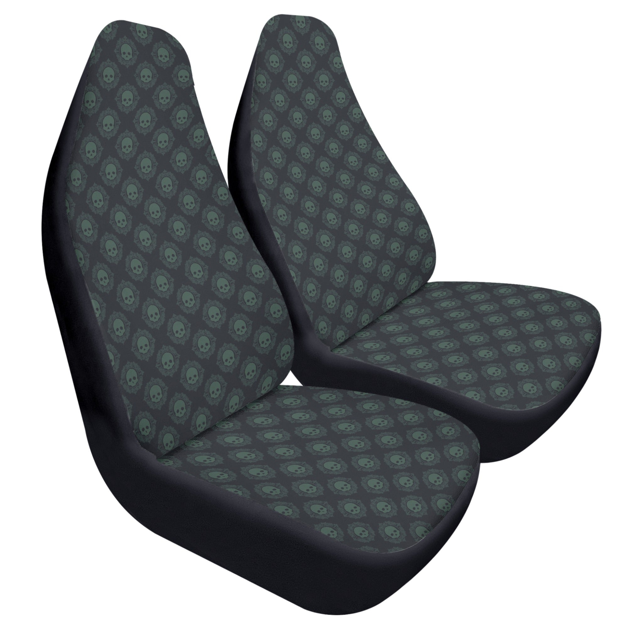 Premium Green Skull Print Car Seat Covers - Universal Fit for Cars, Trucks & SUVs - Anti-Slip Design for Comfort & Protection - Perfect for Daily Commute, Road Trips & Car Enthusiasts