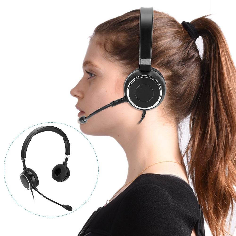 Topiky USB Communication Headset with Microphone & Soft Ear Cushions - Noise Cancelling Call Center Headphones for Online Chat, Teaching, Remote Work & Customer Service (USB Wired PC Computer Headset)