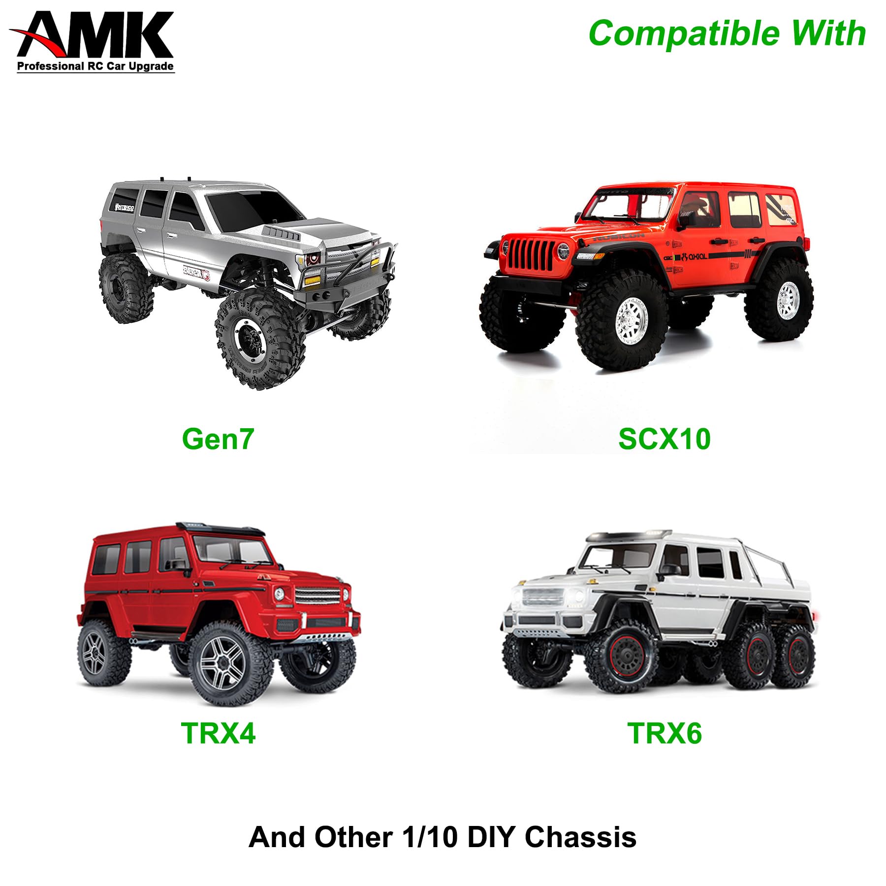 AMK Adjustable 1/10 Scale Metal Bumper Set for RC Crawler - Front & Rear Bumper Upgrade Compatible with Axial SCX10, Element Enduro Gen7/Gen8, TRX4/TRX6 - Durable Off-Road Accessories for Trail Crawling & Rock Racing (Purple)