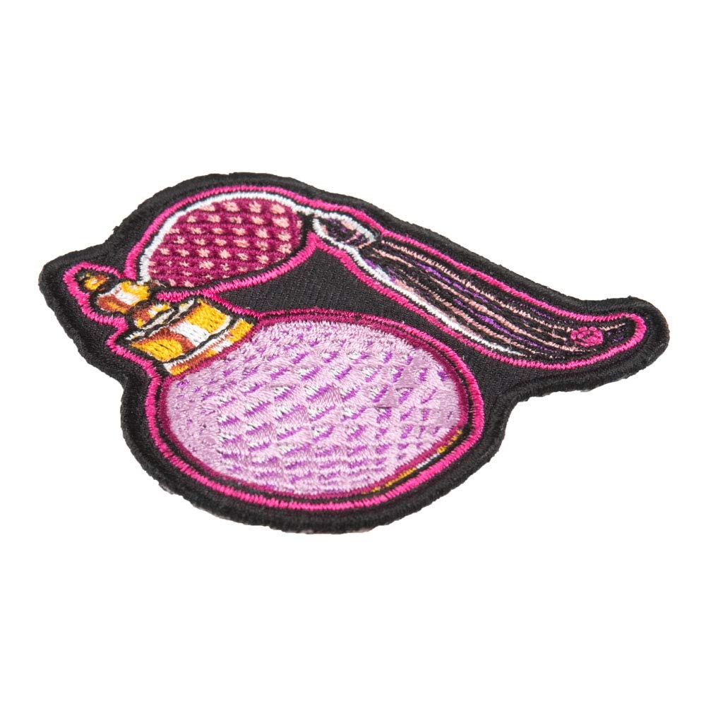 PatchStop Pink Iron-On Perfume Bottle Embroidered Patches for Clothing, Jeans, Jackets & Bags - 2.5x2.5 Inch DIY Sew-On Decorative Patches for Women - Perfect for Customizing Denim, Backpacks & Fashion Accessories
