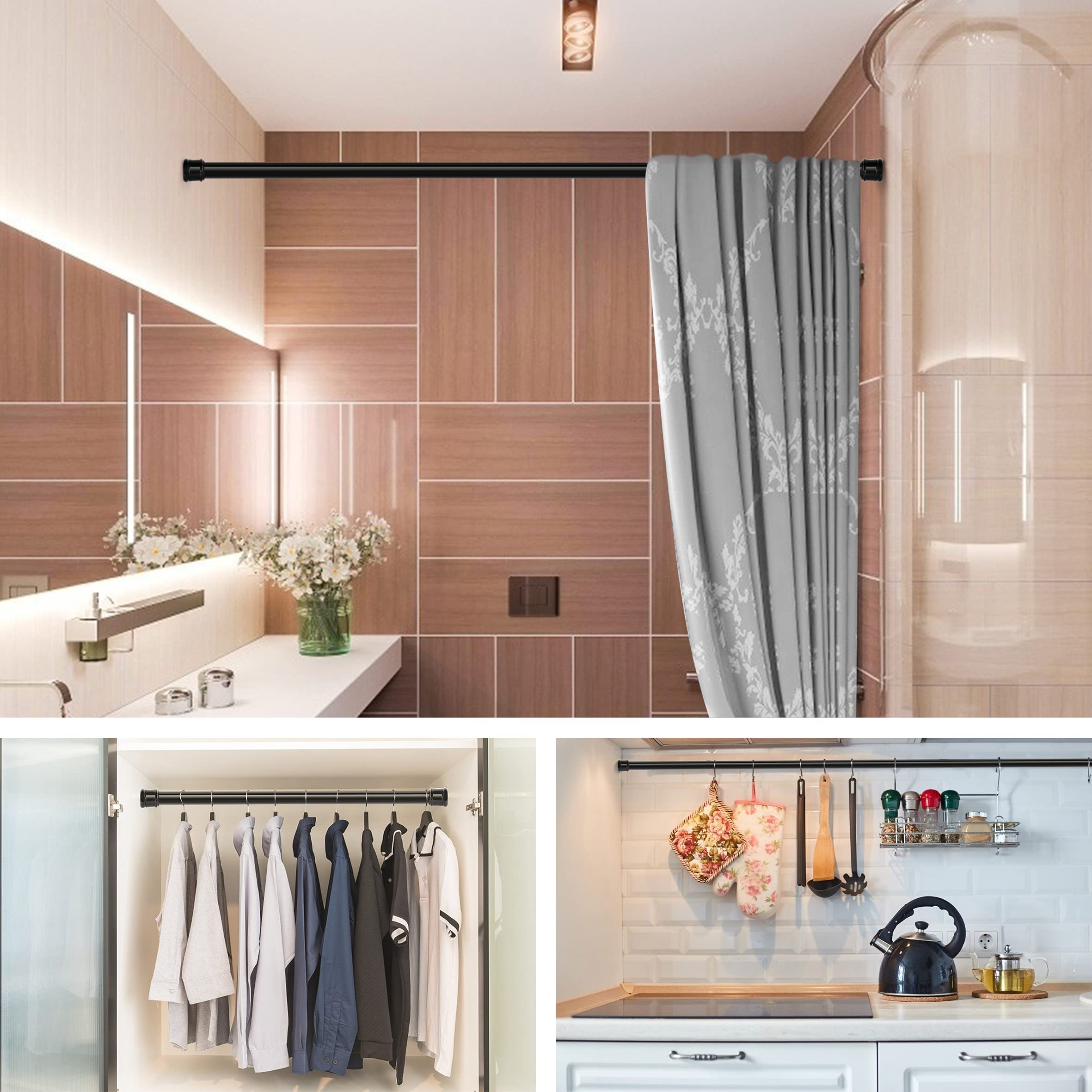 28-48 Inch Adjustable Tension Shower Curtain Rod - 1