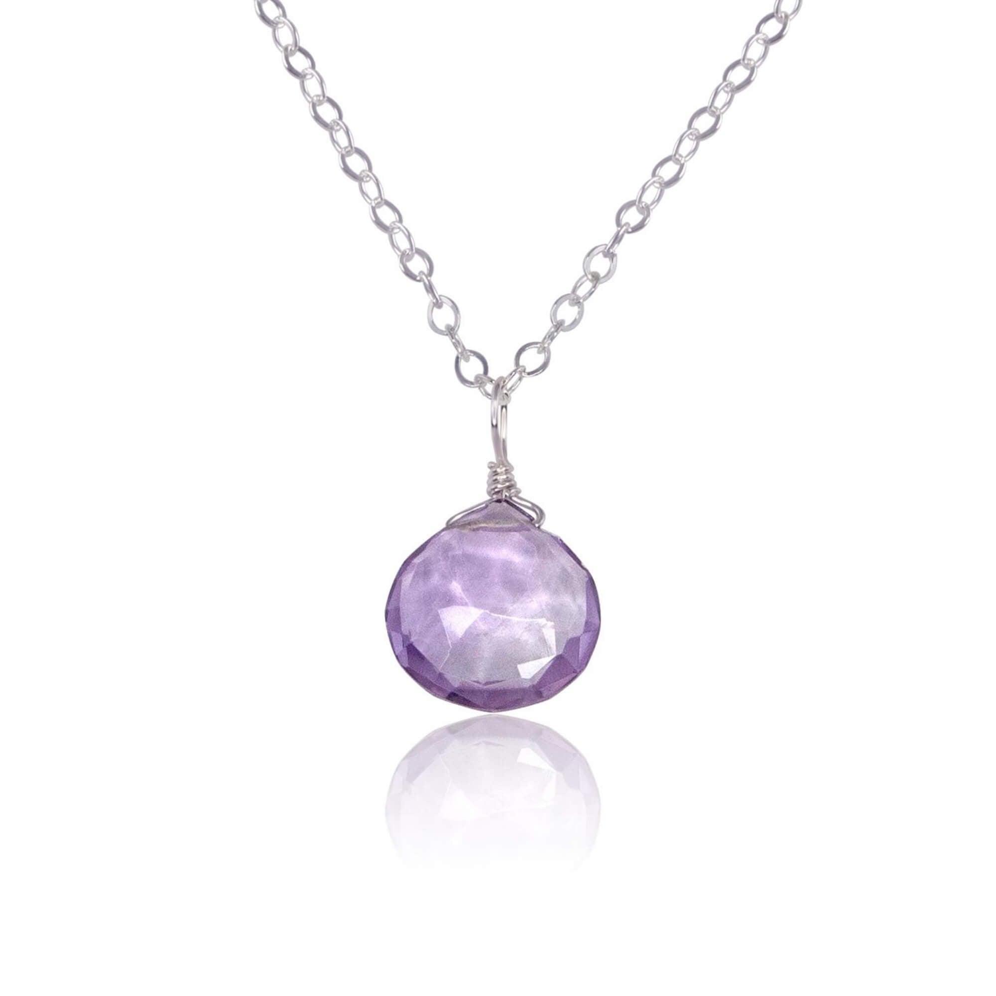 Pink Amethyst Teardrop Pendant Necklace - Dainty Crystal Jewelry for Women, Healing Stone Gift for Her | Perfect for Meditation, Yoga & Spiritual Healing