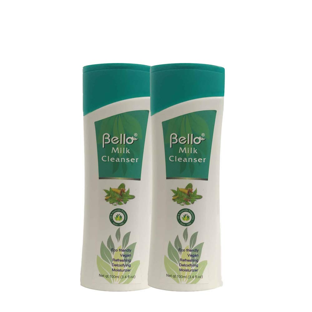 Bello Milk Cleanser 100ml (Pack of 2) - Creamy & Nourishing Milk Lotion for Soft, Hydrated Skin | Perfect for Daily Face Wash & Makeup Removal
