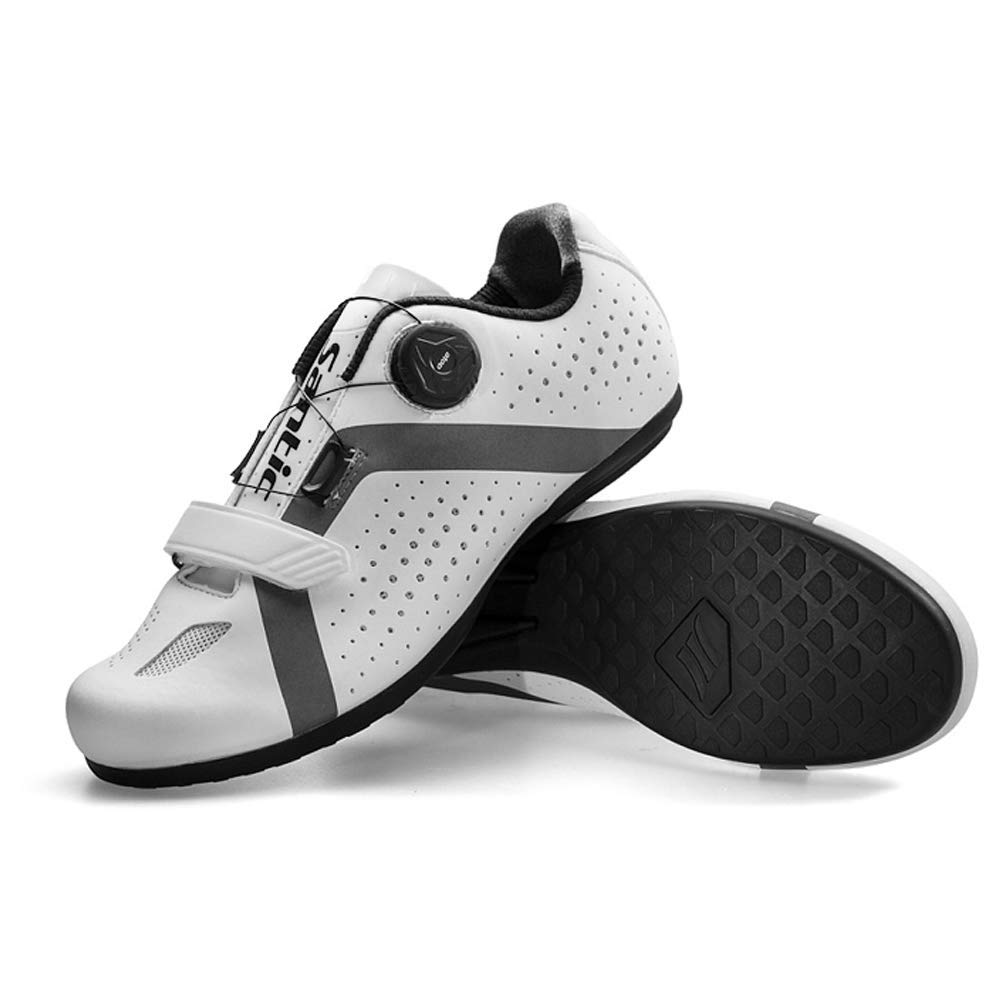 **FACAI Men's Anti-Slip Breathable Cycling Shoes - Unlocked Racing Bicycle Shoes for MTB & Road Biking - Durable Rubber Sole - White (Size 39) - Perfect for Professional Cycling, Training & Outdoor Sports**