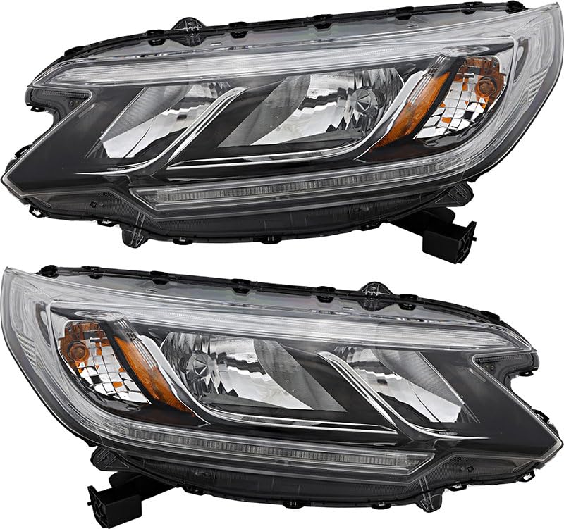 Honda CRV EX/EX-L Headlights Replacement Set - Compatible with 2015-2016 Models (Driver & Passenger Side Halogen Lamps) - Perfect for Night Driving and Vehicle Upgrades