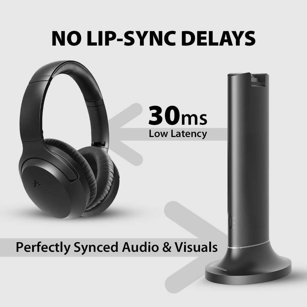 Avantree Opera Plus Wireless TV Headphones for Seniors - Enhanced Volume & Clear Dialogue Mode, Compatible with Optical/AUX Output TVs - Perfect for Home Theater, Late Night Watching & Hearing Assistance