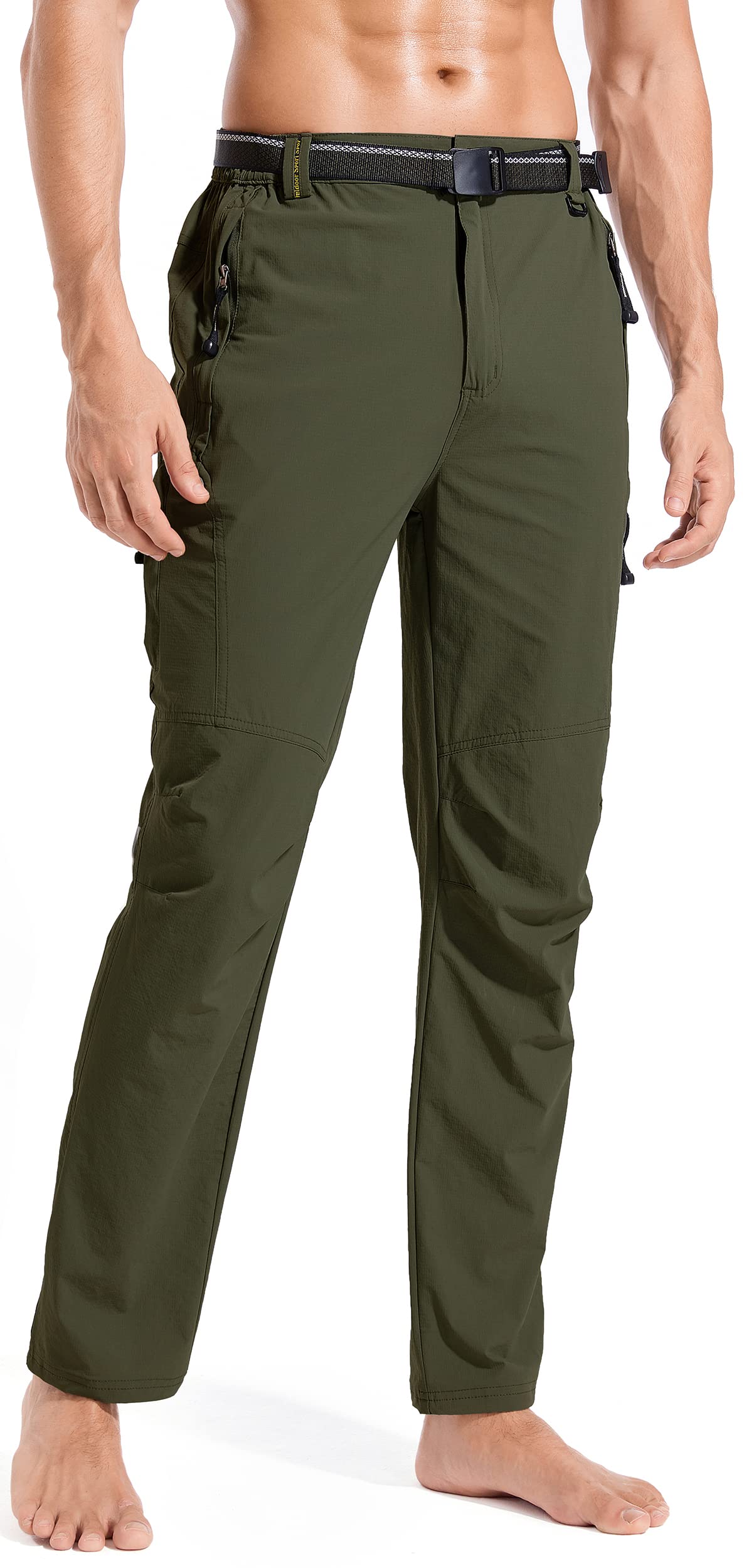 Men's Quick-Dry Water Resistant Hiking Cargo Pants - Lightweight Breathable Outdoor Work Pants with Zipper Pockets for Mountain Climbing & Camping Adventures