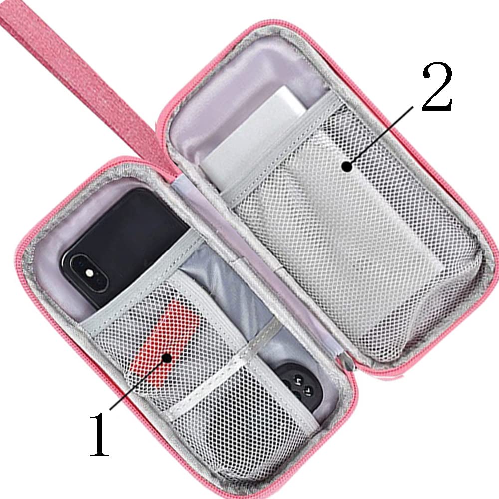 Universal Electronics Accessories Organizer Pouch - Travel Storage Bag for Chargers, Cables, Earphones & iPhone - Custom Dividers, Pink - Perfect for Travel, Office & Daily Organization