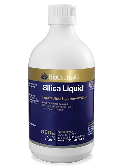 BioCeuticals Silica Oral Liquid Supplement - Supports Hair, Skin & Nail Health - Natural Collagen Booster - Easy to Take Liquid Formula for Daily Wellness Routine