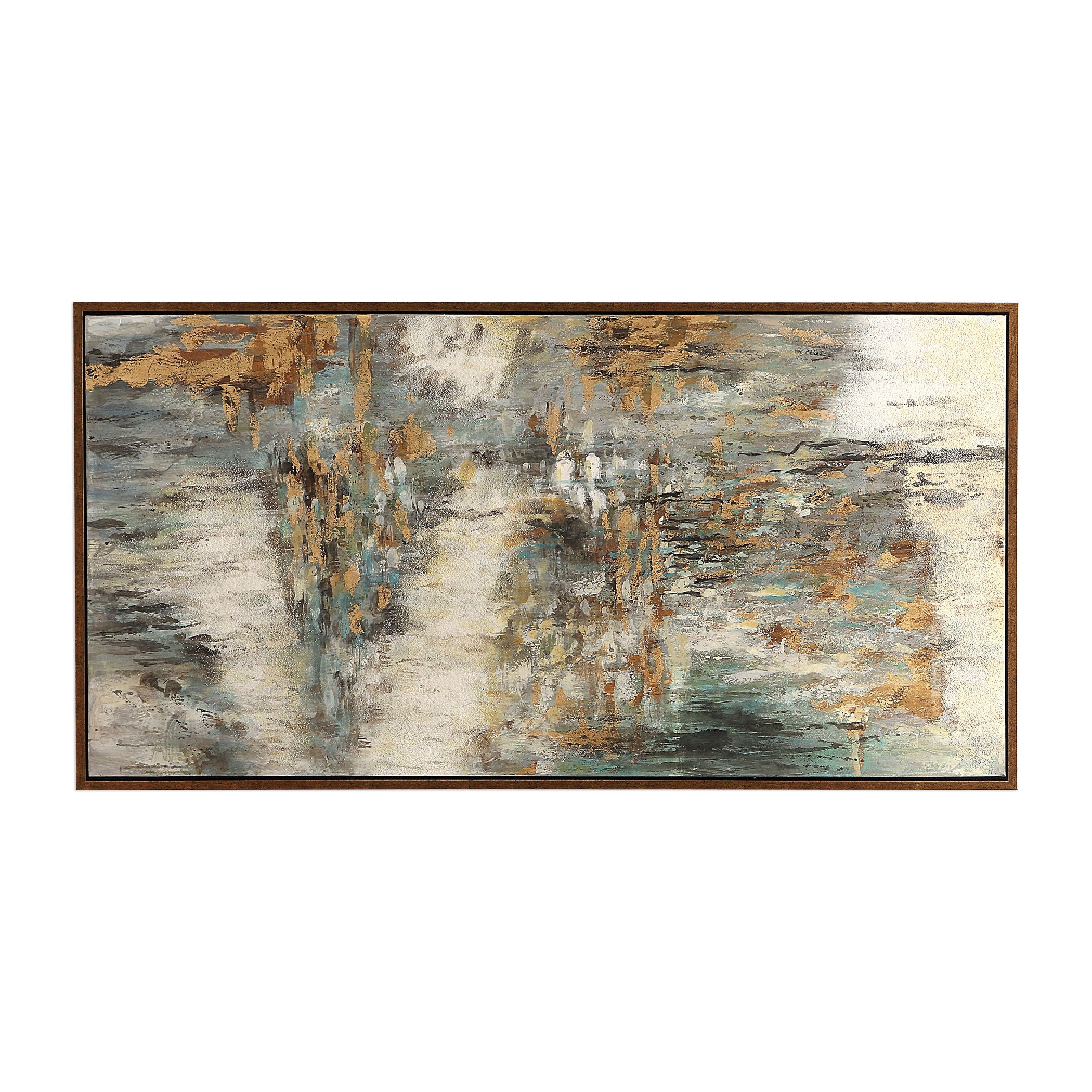 Behind The Falls Abstract Art Beige Wall Decor - Modern Canvas Painting for Living Room, Bedroom & Office - Home & Office Decoration