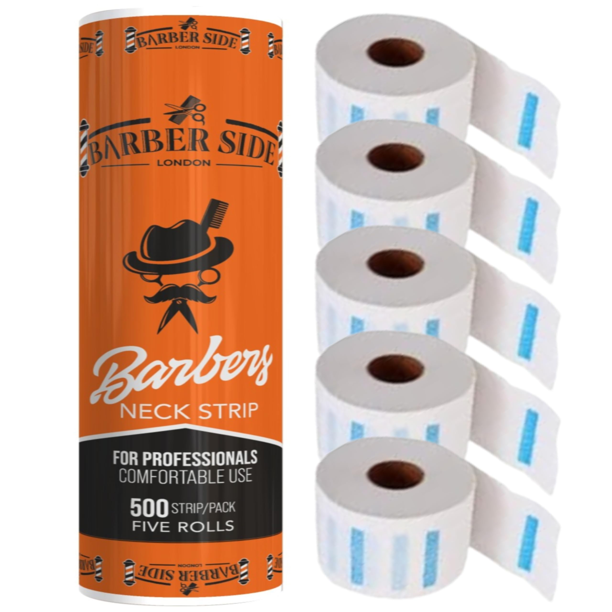ican Barber Side London Neck Strip Rolls - 5 Rolls Pack | Disposable Barber Neck Strips for Haircuts & Shaves | Salon & Home Grooming Essential