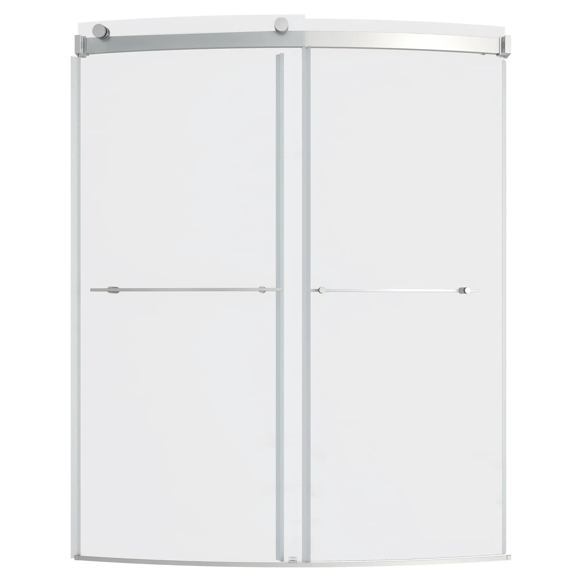 Frameless 60x72 Inch Top Roller Curved Sliding Shower Door - Premium Bathroom Upgrade for Modern Homes & Luxury Hotels