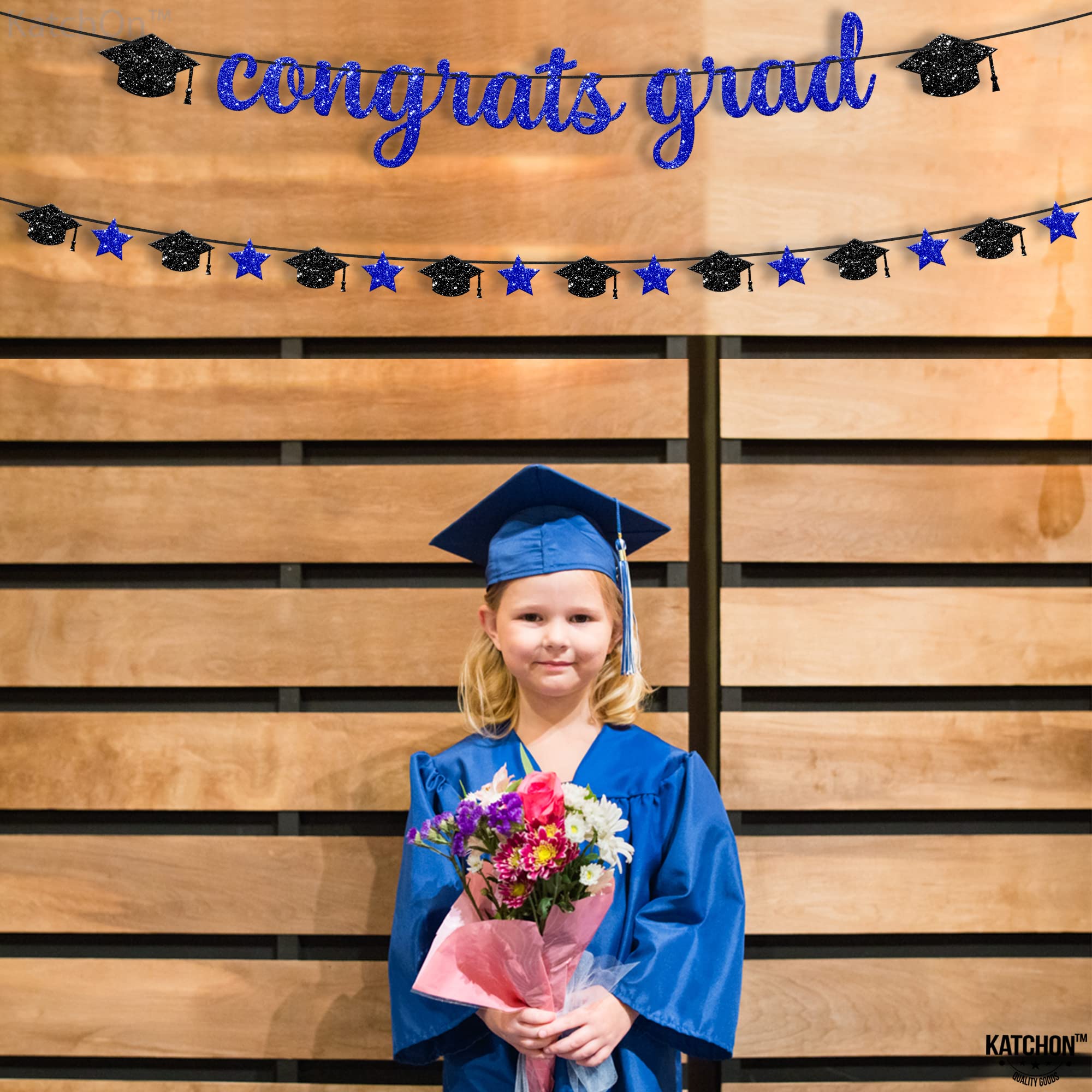 KatchOn 10ft Glitter Graduation Banner - Class of 2025 Congratulations Garland with Pre-Strung Design | Gold & Silver Graduation Party Decorations | Perfect for Graduation Ceremonies, School Events & Photo Backdrops