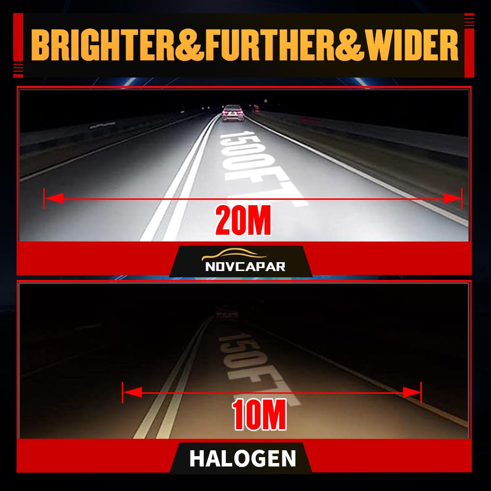 2024 Newest H4/9003/HB2 LED Bulbs - 30000LM 1000% Brighter Hi/Low Beam Headlight, 6500K Cool White, 150W with Cooling Fan, Plug & Play Mini Size for Cars, Trucks, SUVs - Perfect for Night Driving & Foggy Conditions (Pack of 2)
