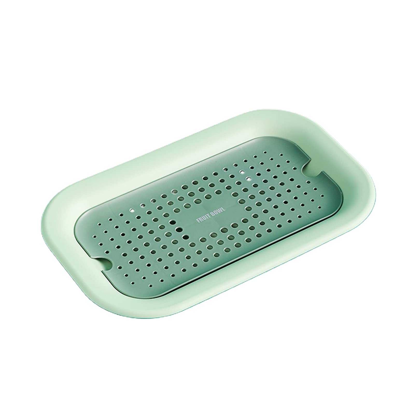 ZTGD Double-Layer Drain Fruit Plate with Anti-Skid PP Stable Base - Durable Kitchen Utensil for Washing & Drying Fruits, Vegetables, and Dishes - Perfect for Kitchen Countertop, Sink, and Dining Table Use