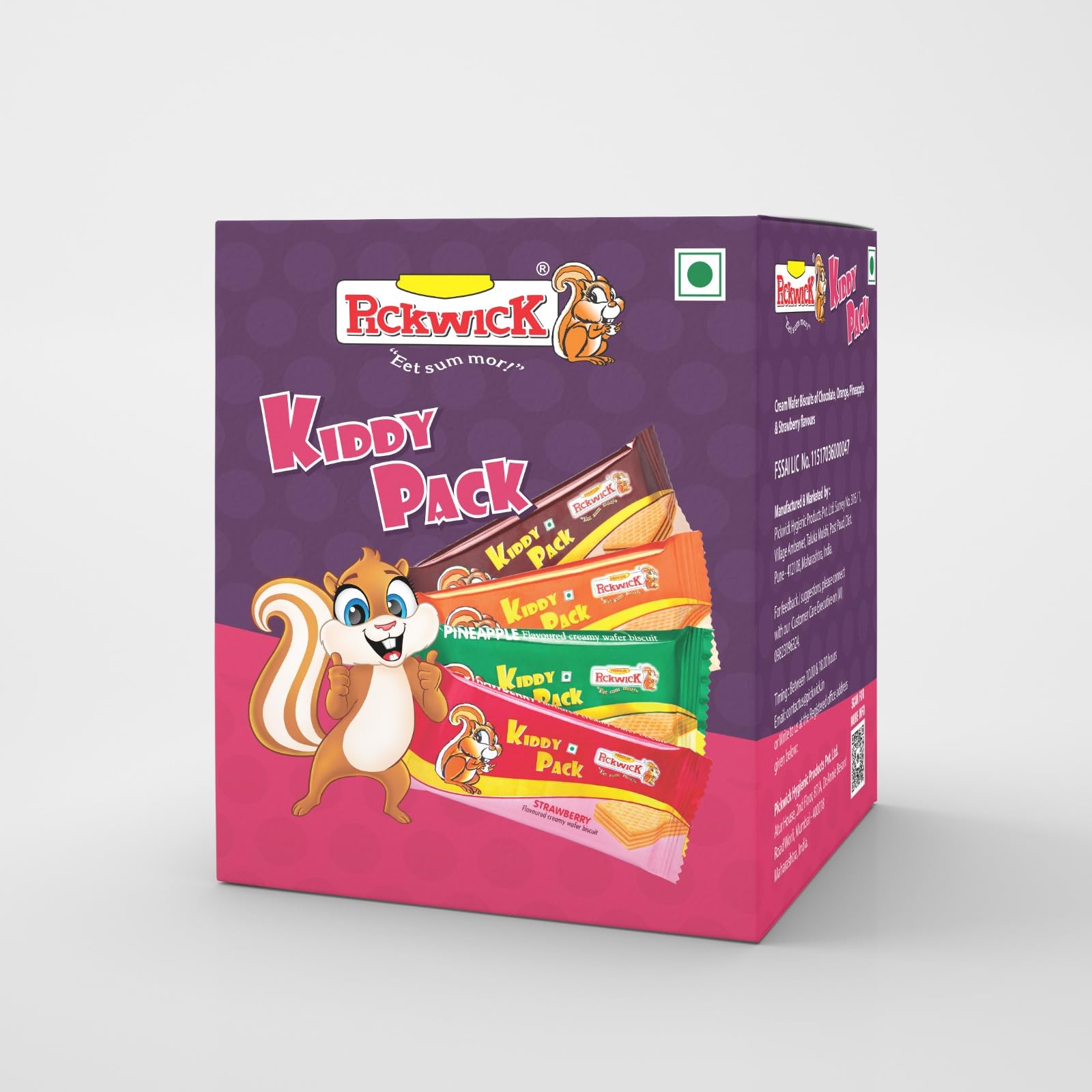Pickwick Strawberry Wafer Biscuits - 18 Pack (22g Each) | Natural Fruit Powder | Crispy, Creamy Snack for Kids & Adults | Perfect for Lunchboxes, Parties & Office Snacks