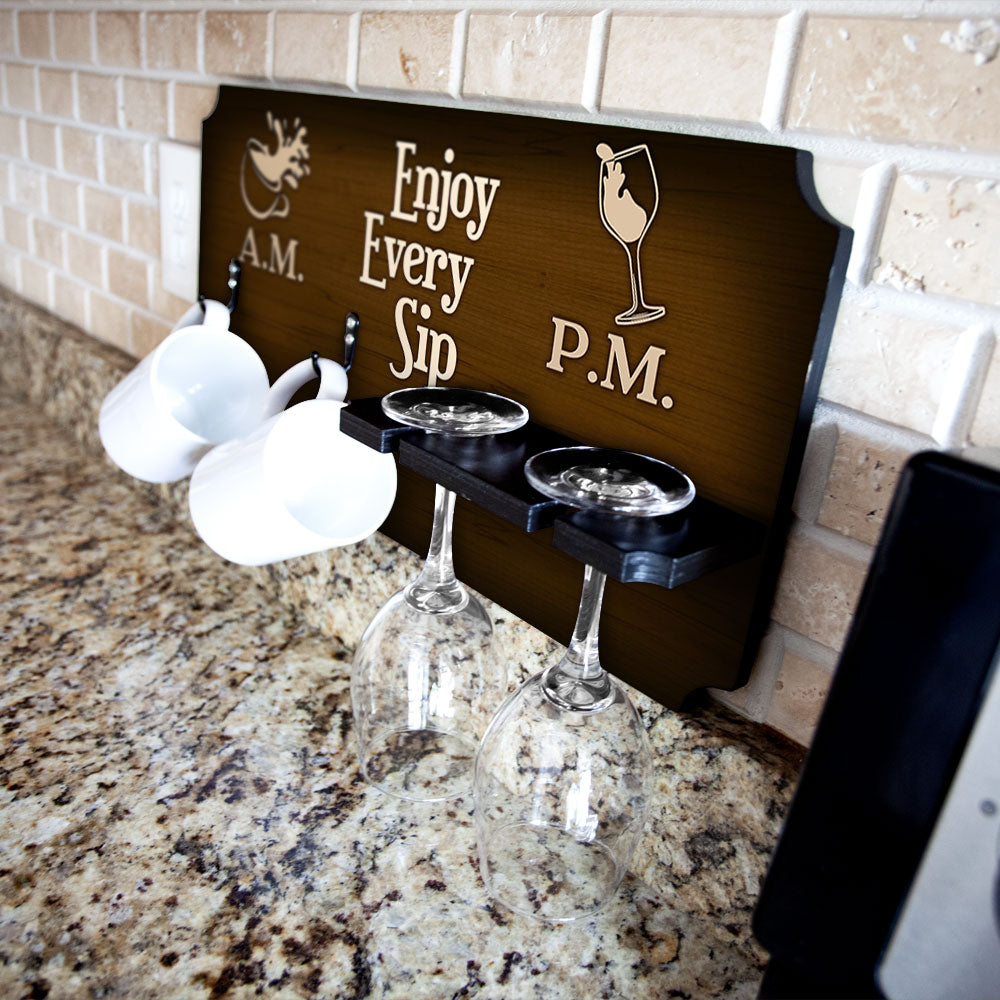 Premium Coffee Mug & Wine Glass Holder - Perfect for Home, Office & Gifts | Enjoy Every Sip with Style