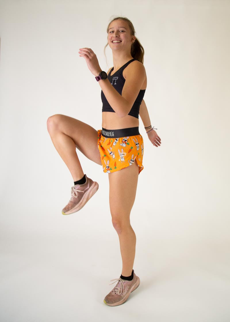 Bad Bunny 1.5 Split Shorts for Women - High Waisted Athletic Running Shorts with Side Splits - Perfect for Workouts, Yoga & Casual Wear