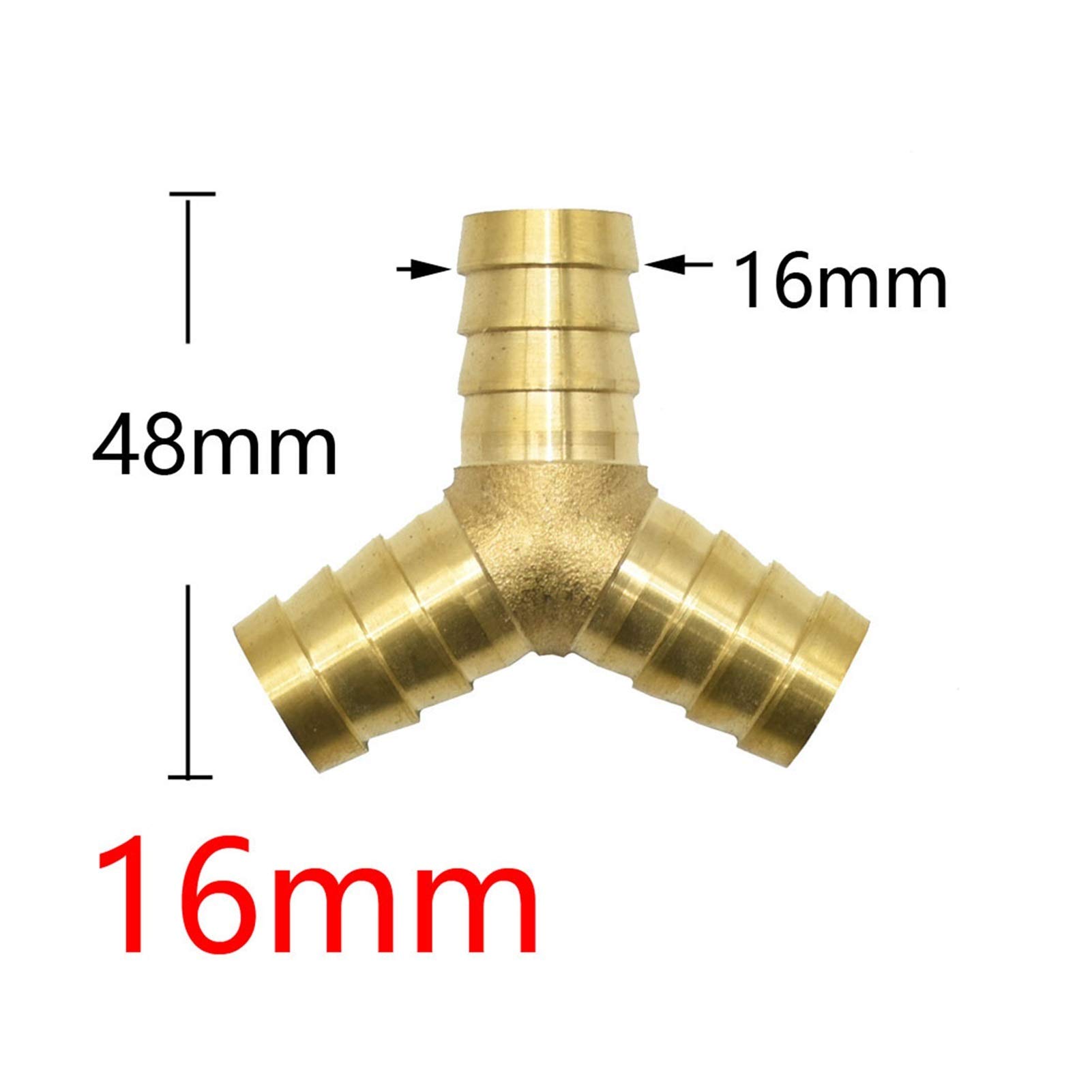 Brass T-Shaped Garden Hose Connector Adapter - 8/10/12/14/16/19mm Y Cross Three-Way Coupler for Air, Water & Oil (10mm Cross) - Perfect for Lawn Irrigation, Car Washing & Hydraulic Systems