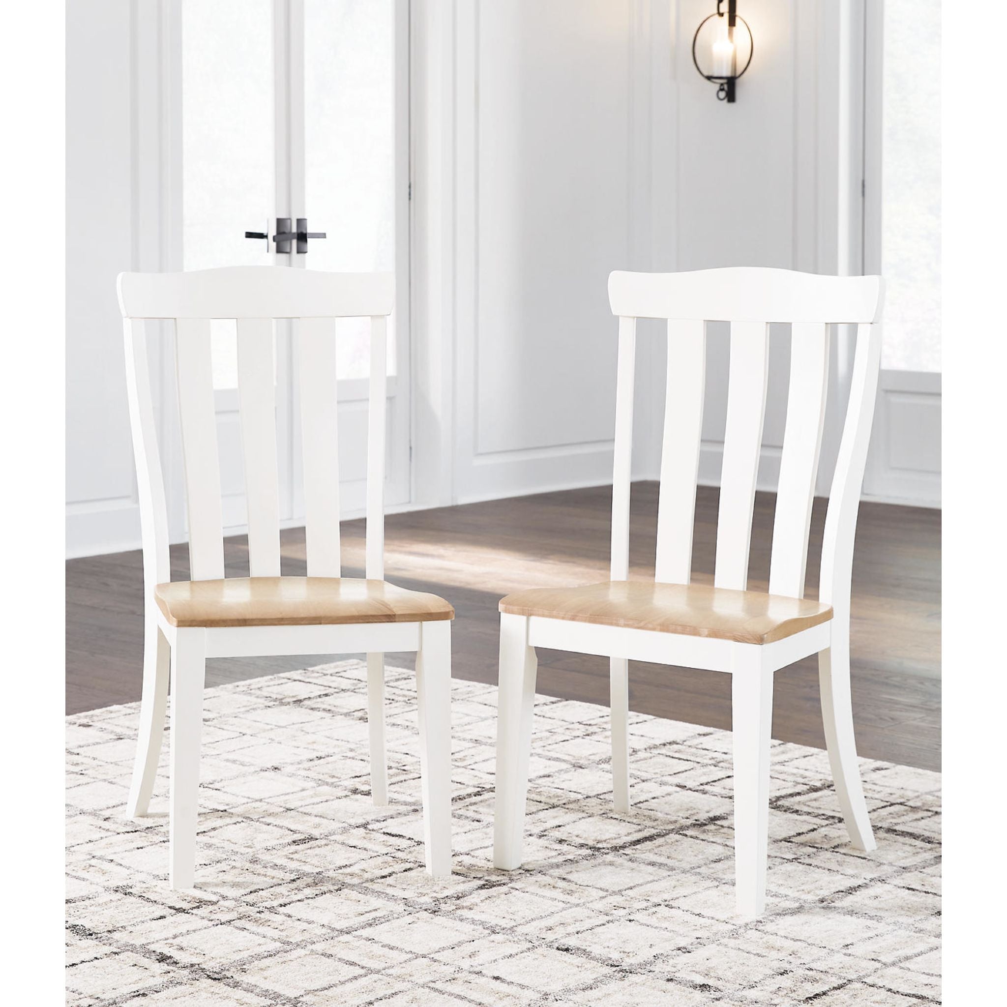 Ashbryn Modern Dining Chair - White & Natural Wood Finish (D844-01) - Perfect for Kitchen, Dining Room, and Breakfast Nook