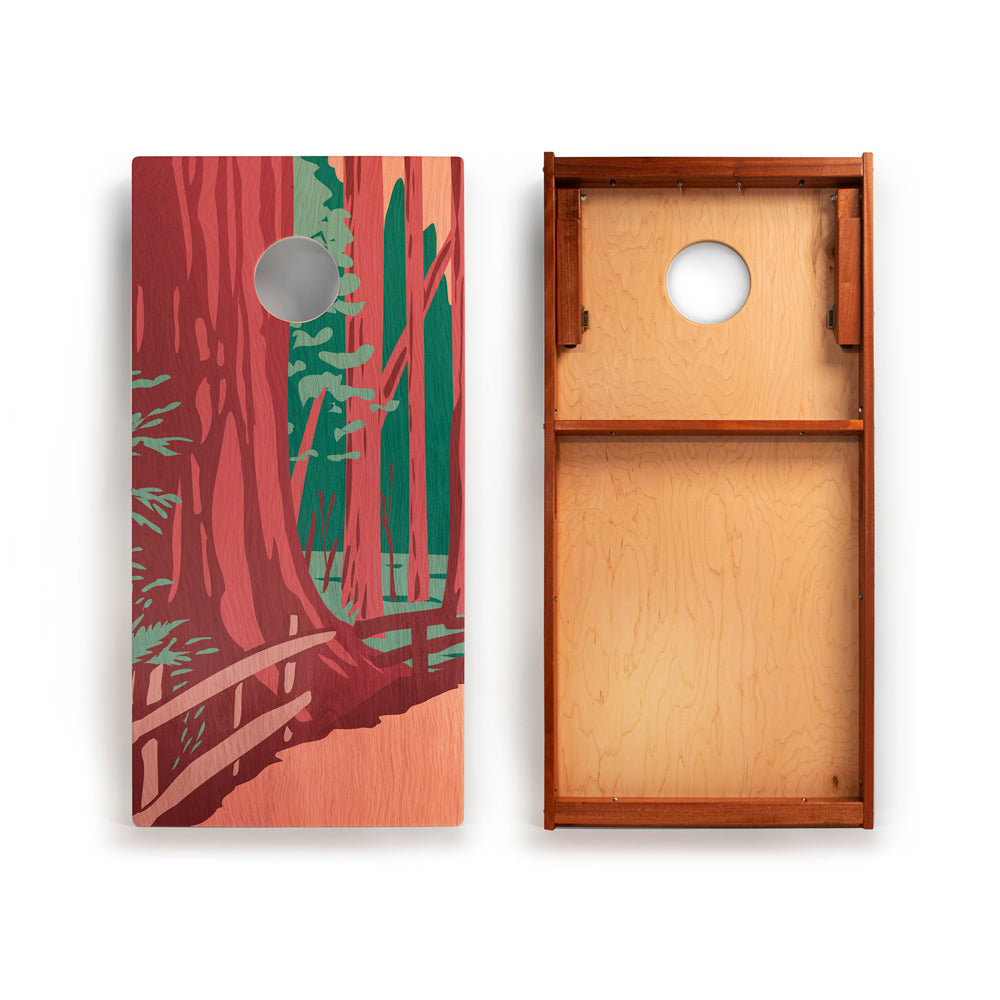 Premium 2x4 Redwood Cornhole Boards Set - Regulation Size for Backyard, Tailgate & Outdoor Parties - Durable & Weather-Resistant for BBQ, Beach & Camping Fun