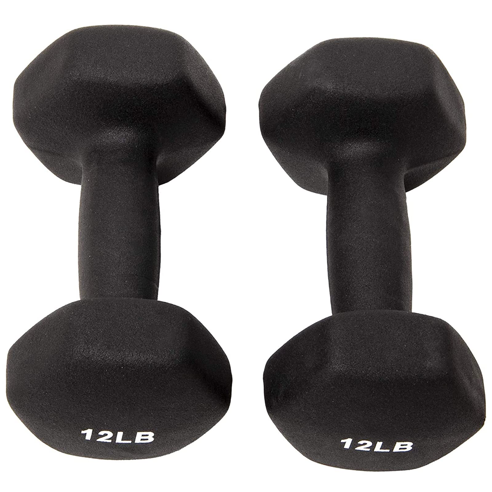Hexagonal Neoprene Coated Dumbbell Set (5lb, 8lb, 12lb) with Storage Rack - Non-Slip Home Gym Weights for Strength Training, Yoga & Fitness Workouts