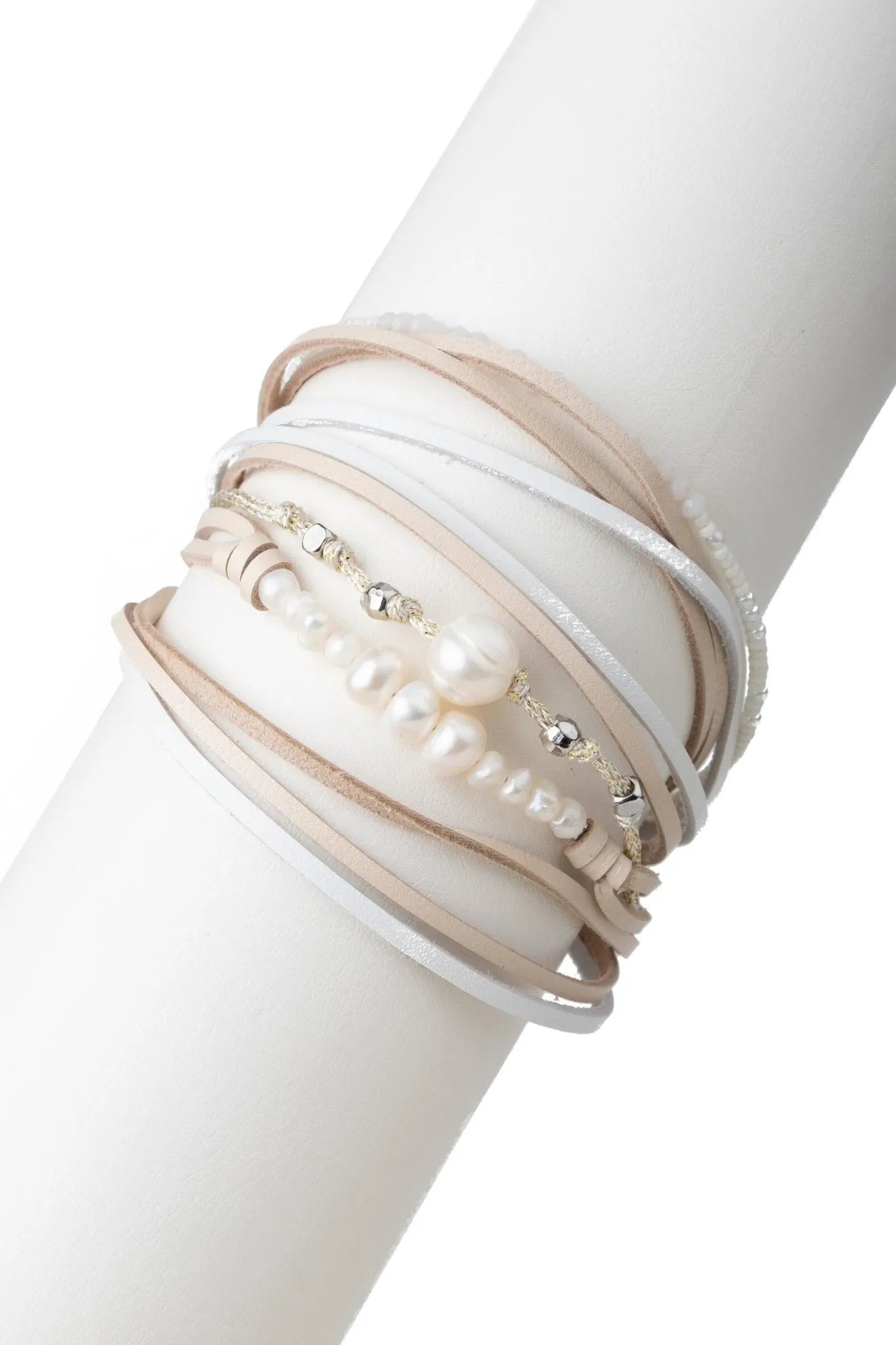 Elegant Leather Pearl Beaded Multi-Strand Bracelet for Women - Perfect for Weddings, Parties & Everyday Fashion Accessories