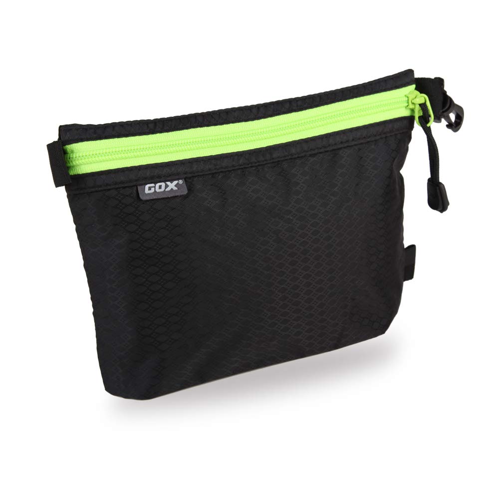 GOX Ultra Light Carry-On Toiletry Bag - Waterproof Zippered Makeup & Travel Organizer Pouch for Cosmetics, Electronics & Essentials (Black) - Perfect for Air Travel, Gym, Camping & Daily Use