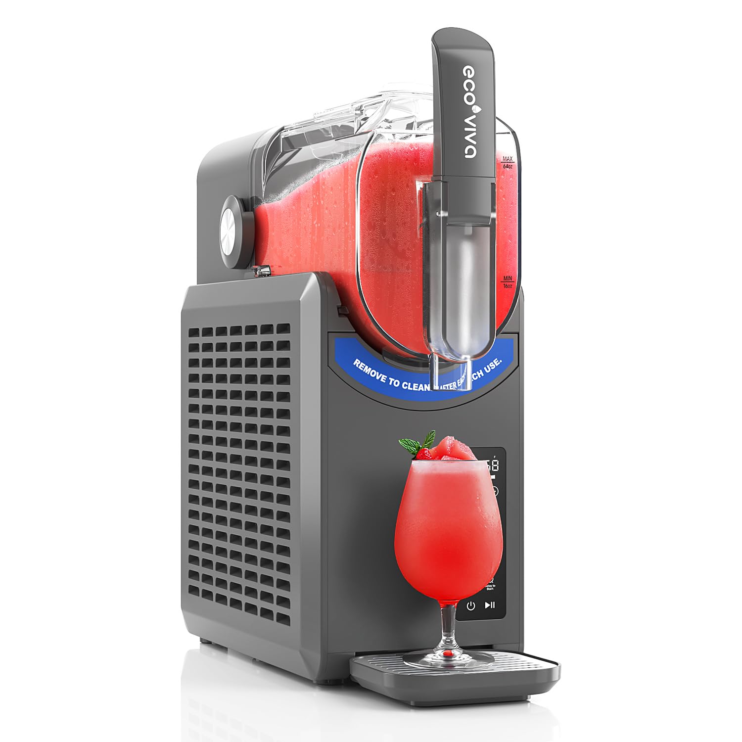 Ecovava ECO401 88 oz Professional Slushie Machine with Flash Freezing Technology - No Ice Needed, 5 Preset Settings for Margaritas, Cocktails, Milkshakes & Frappés - Perfect for Parties, Bars, Restaurants & Home Use