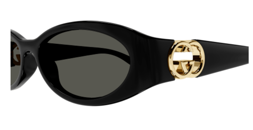 Gucci GG1660S 001 Black/Grey Cat Eye Women's Sunglasses - Stylish UV Protection Shades for Fashion, Beach & Outdoor Activities