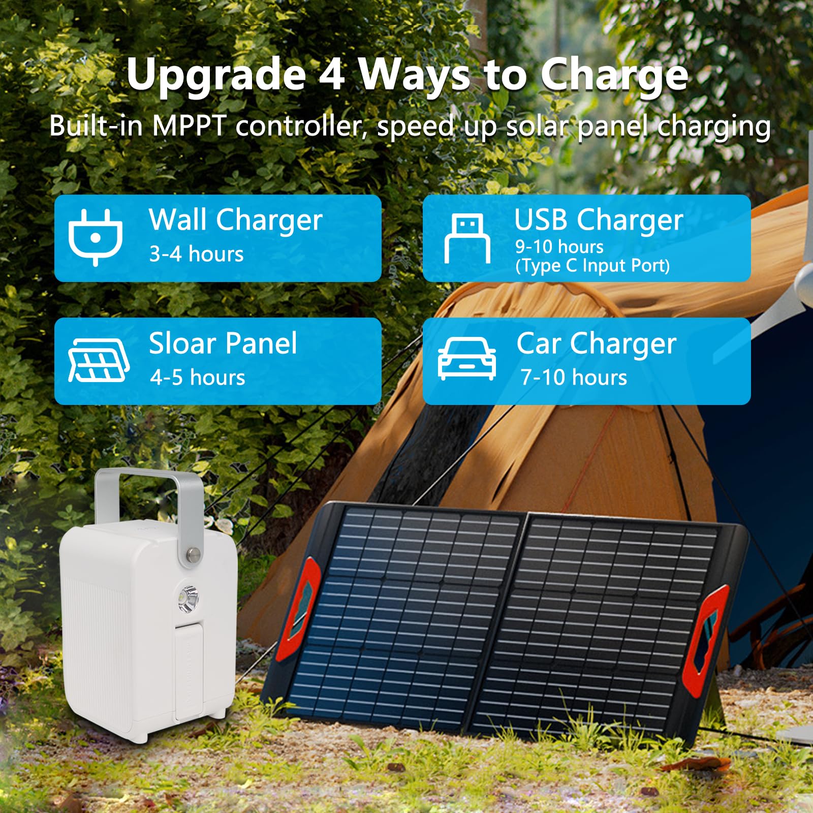 Ctokanvi 100W Portable Power Station with AC Outlet - 99.9Wh/27000mAh Solar Generator for Camping, Travel & Emergency Backup - Compact Power Bank for Phones, Laptops & Small Appliances