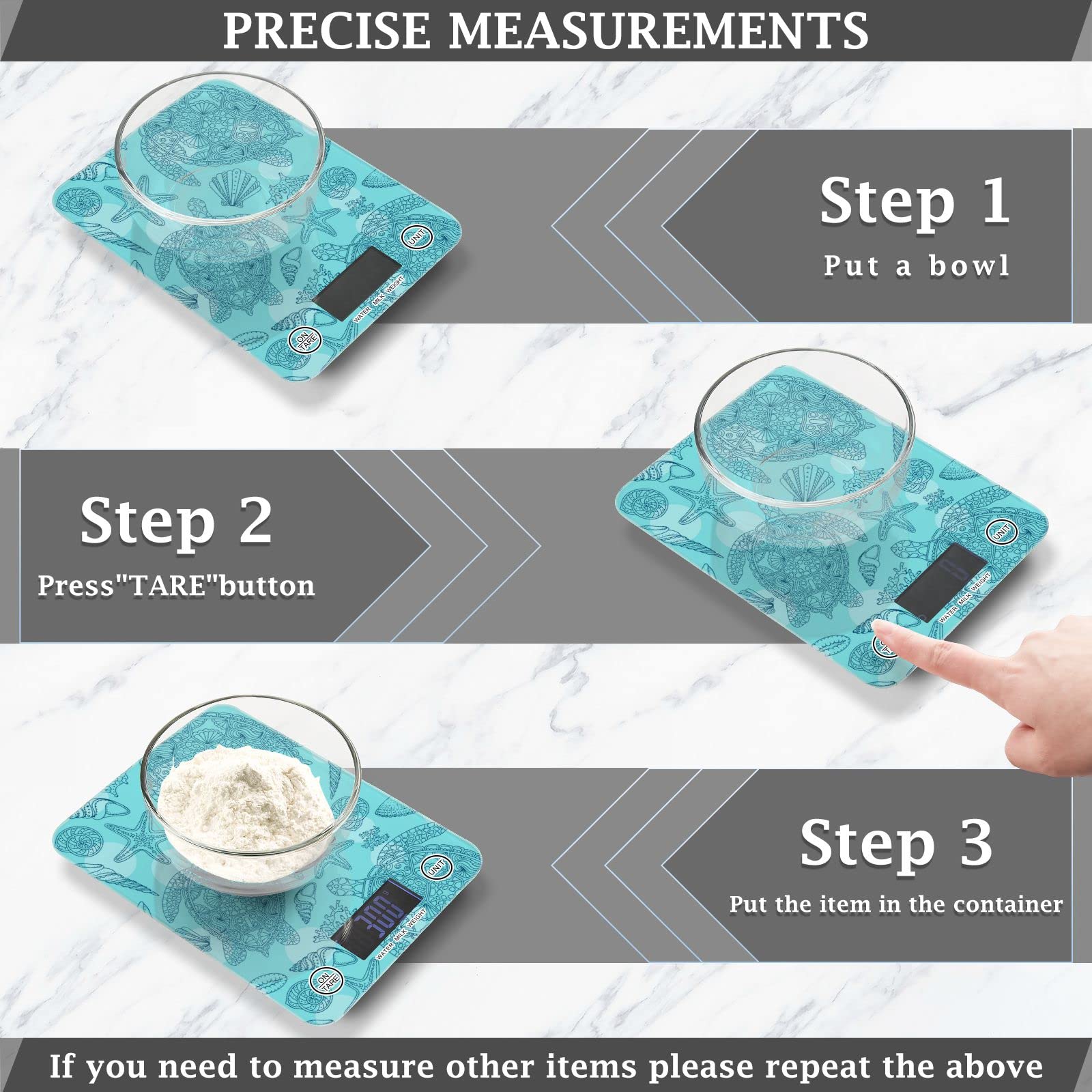 Precision Digital Kitchen Scale for Baking, Cooking & Weight Loss - Measures in Ounces & Grams - Perfect for Meal Prep, Portion Control & Healthy Eating