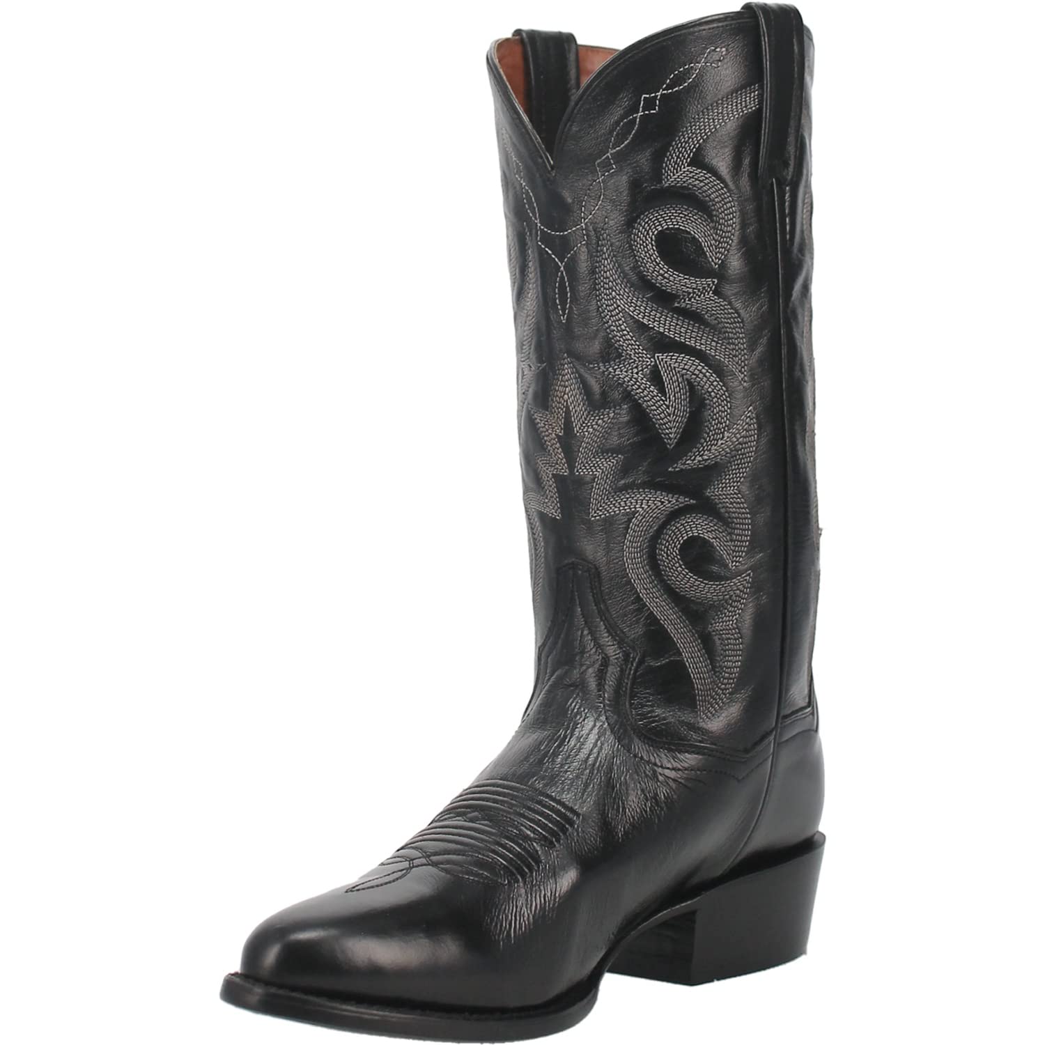 Dan Post Men's Milwaukee Round Toe Mid Calf Boots - Black | Western Cowboy Boots for Work, Riding & Casual Wear
