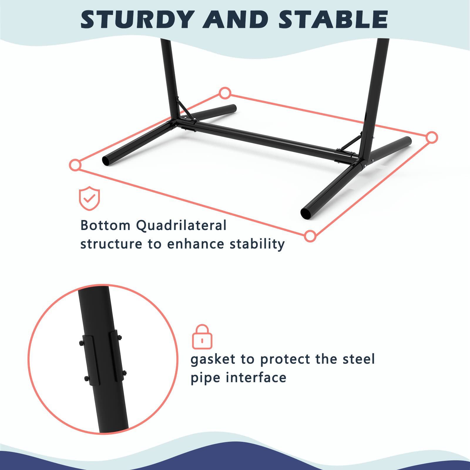Premium Hammock Chair with Stand - Heavy Duty Hanging Swing Chair for Indoor & Outdoor Use - Sturdy 350 lb Capacity Relaxation Chair (X-Large) - Perfect for Patio, Garden, Balcony & Bedroom Decor