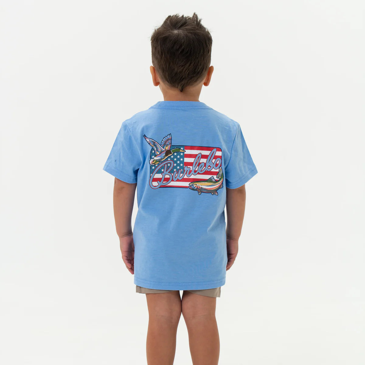 Burlebo Patch Flag T-Shirt for Men - Vintage American Flag Graphic Tee - Casual Streetwear for Everyday Wear & Patriotic Events